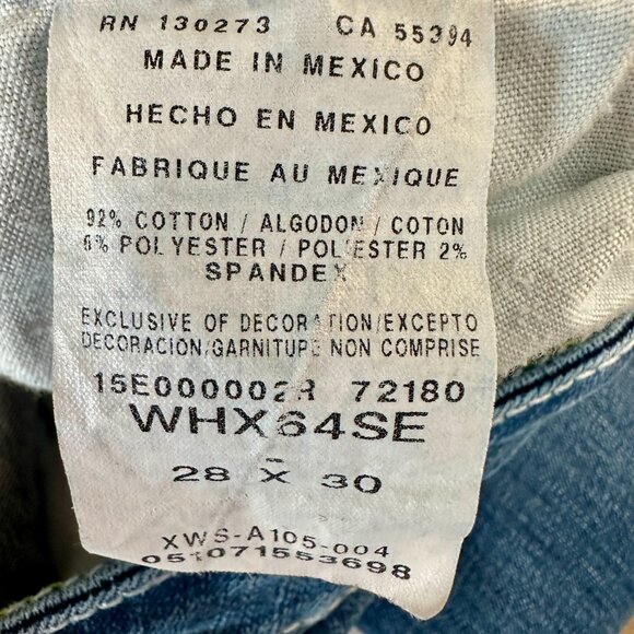 Wrangler Rock 47 Womens Ultra Low Rise Blue Jeans Tag Size 28x30 Fits W32xL28.5 - Picture 4 of 11